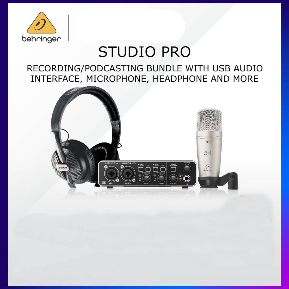 Behringer U-Phoria Studio Recording Pack /Podcasting Bundle by